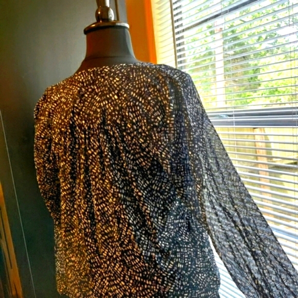 NWT Semi-Sheer Blouse by Alfani. The Long Sleeves are Sheer. Size XL - Picture 5 of 13